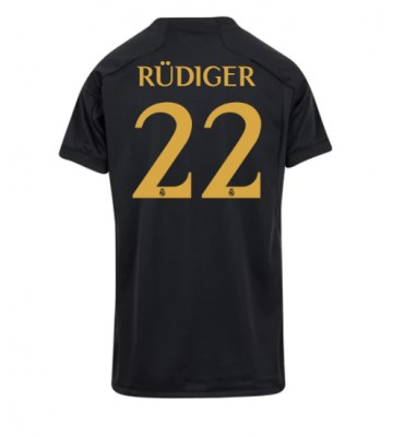 Lacne Ženy Futbalové dres Real Madrid Antonio Rudiger #22 2023-24 Krátky Rukáv - Tretina